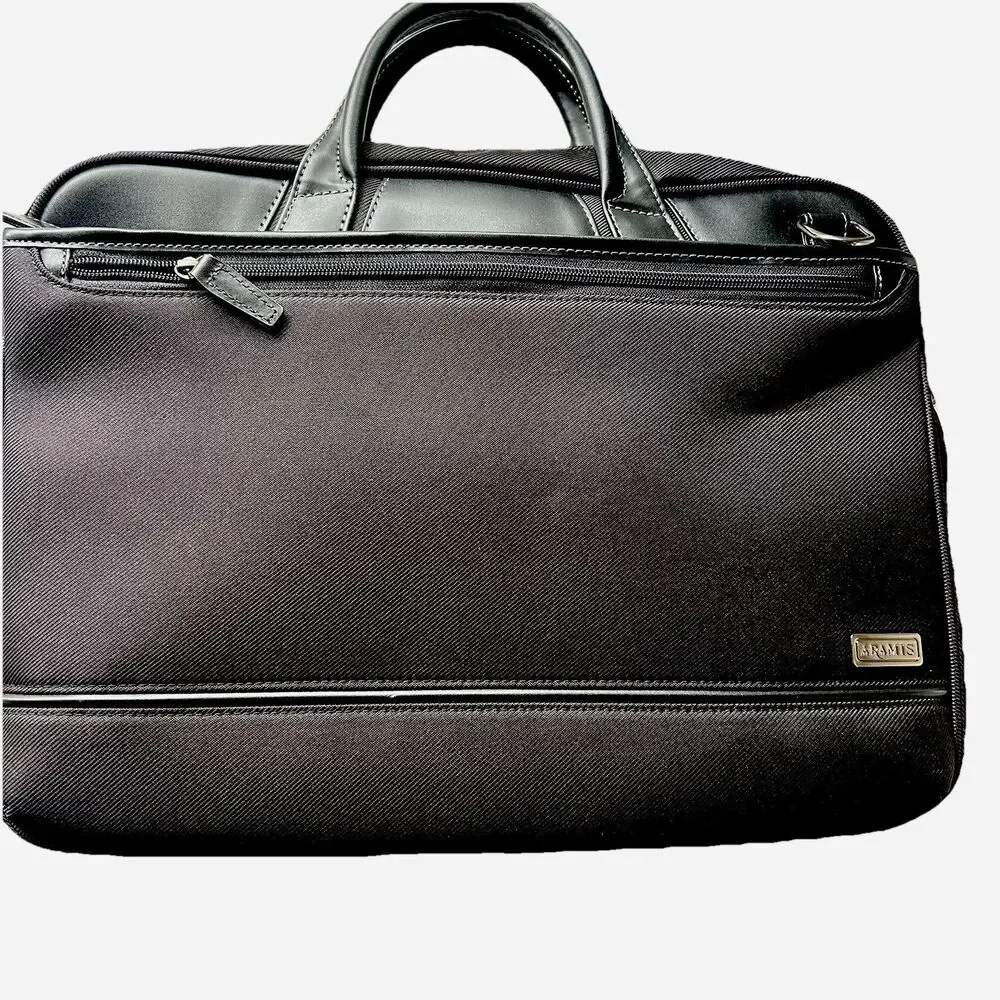 Ace Aramis Men Black Nylon Laptop Business Bag Top Handle NEW No Shoulder Strap
